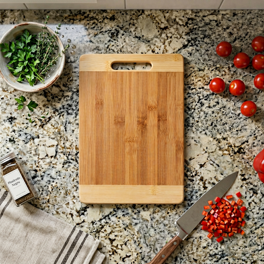 Tabla De Corte Bambú Madera Natural 34x24 Cm Libre De Bpa