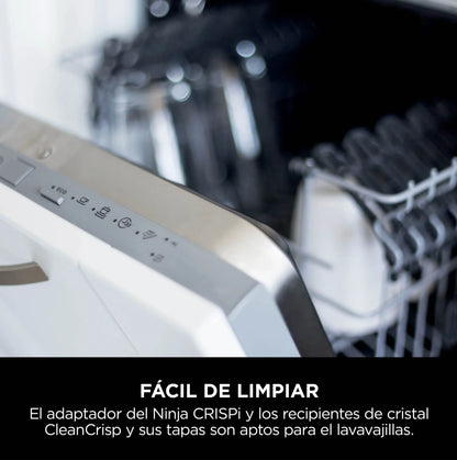 Freidora de Aire Ninja Crispi 4 en 1 FN101LAAGY Gris con Recipientes de Vidrio