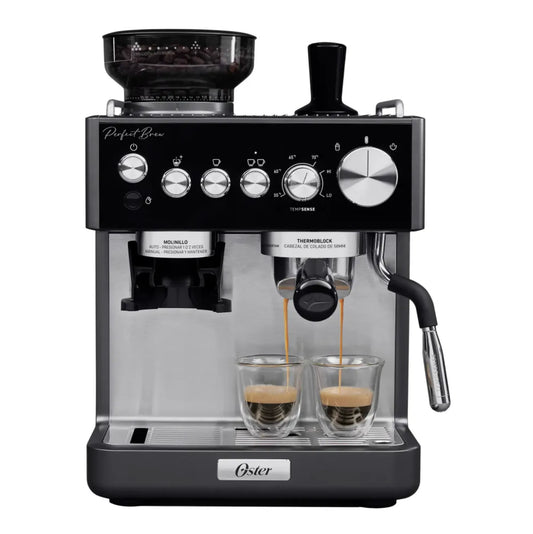 Cafetera Espresso Oster Perfect Brew BVSTEM7301 con Molino Integrado y 30 Niveles de Molienda