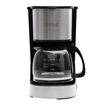 Cafetera 12 Tazas Whiteline Jarra Vidrio Y Filtro 22469759 Color Negro