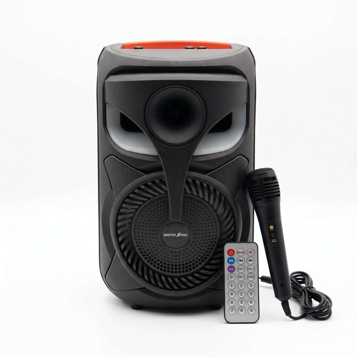 Parlante Bluetooth Master Sonic MS-854BT 8” Recargable con Luces LED, Radio FM y TWS
