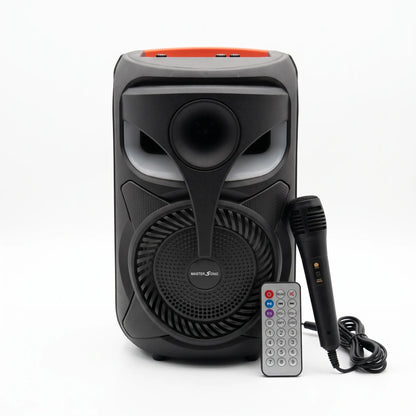 Parlante Bluetooth Master Sonic MS-854BT 8” Recargable con Luces LED, Radio FM y TWS