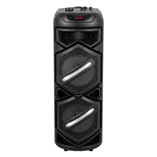 Parlante Bluetooth Master Sonic MS-2842BT Doble Woofer 8” Recargable con Luces LED y Radio FM
