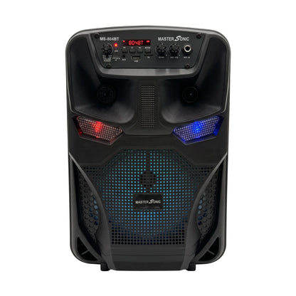 Parlante Bluetooth Master Sonic MS-804BT 8” Recargable con Radio FM, USB y Micrófono