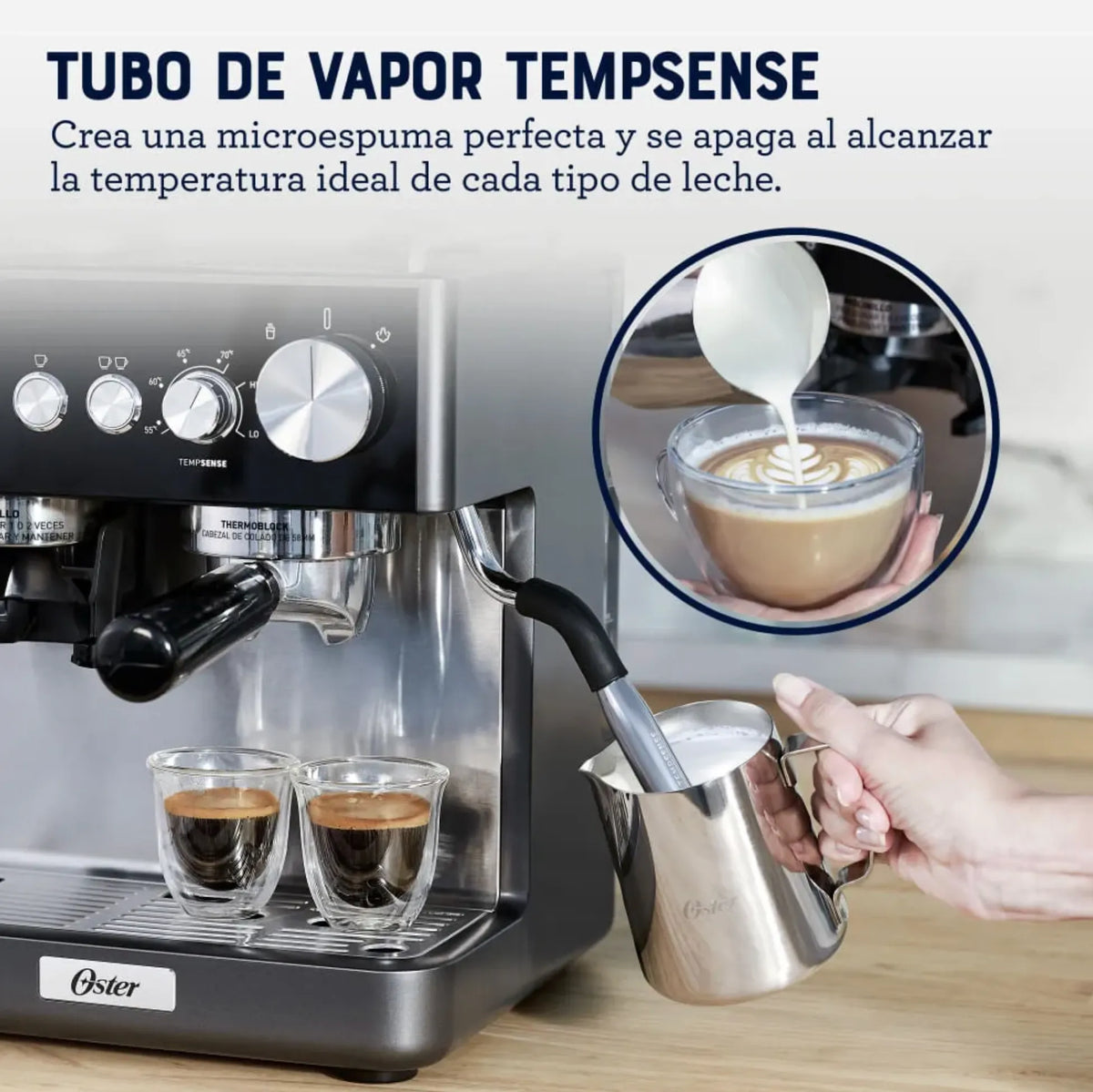 Cafetera Espresso Oster Perfect Brew BVSTEM7301 con Molino Integrado y 30 Niveles de Molienda