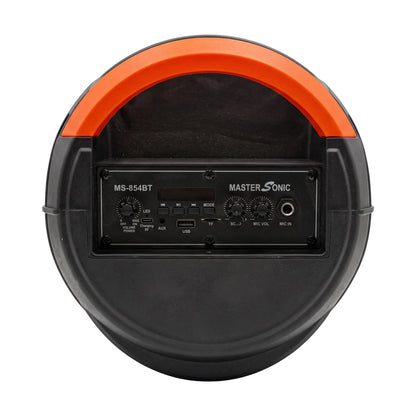 Parlante Bluetooth Master Sonic MS-854BT 8” Recargable con Luces LED, Radio FM y TWS