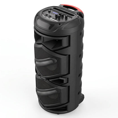 Parlante Bluetooth Master Sonic MS-2842BT Doble Woofer 8” Recargable con Luces LED y Radio FM
