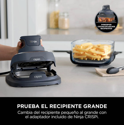 Freidora de Aire Ninja Crispi 4 en 1 FN101LAAGY Gris con Recipientes de Vidrio