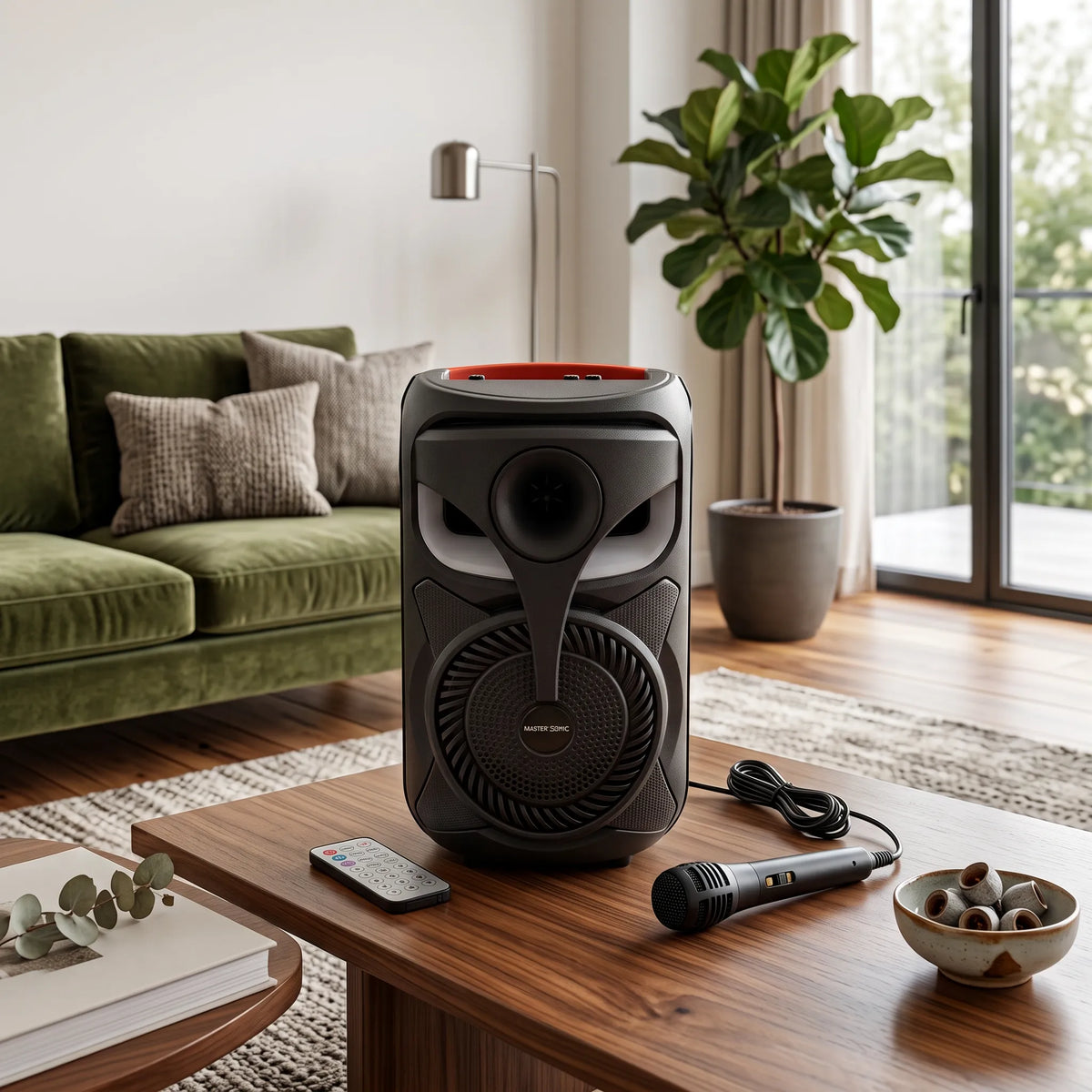 Parlante Bluetooth Master Sonic MS-854BT 8” Recargable con Luces LED, Radio FM y TWS