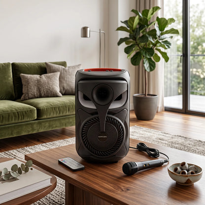 Parlante Bluetooth Master Sonic MS-854BT 8” Recargable con Luces LED, Radio FM y TWS