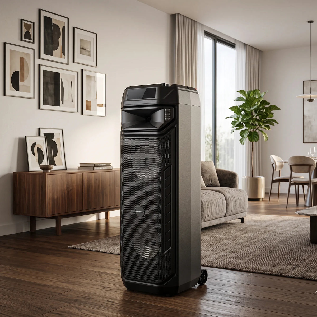 Parlante Bluetooth Master Sonic MS-3862BT Triple Woofer 8” 500W Recargable con Luces LED y TWS