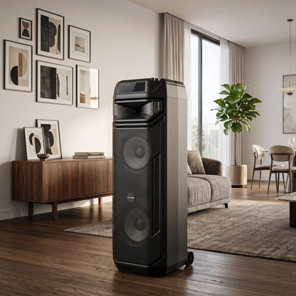 Parlante Bluetooth Master Sonic MS-3862BT Triple Woofer 8” 500W Recargable con Luces LED y TWS
